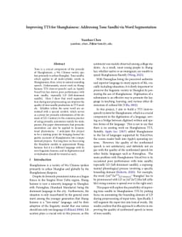 Improving TTS for Shanghainese: Addressing Tone Sandhi via Word
  Segmentation