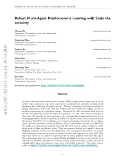 Robust Multi-Agent Reinforcement Learning with State Uncertainty