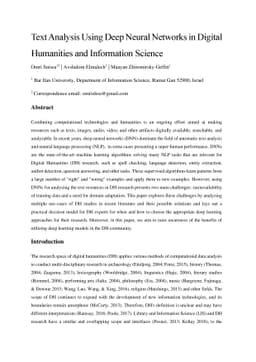 Text Analysis Using Deep Neural Networks in Digital Humanities and
  Information Science