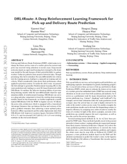 DRL4Route: A Deep Reinforcement Learning Framework for Pick-up and
  Delivery Route Prediction