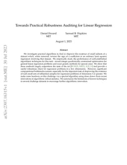 Towards Practical Robustness Auditing for Linear Regression