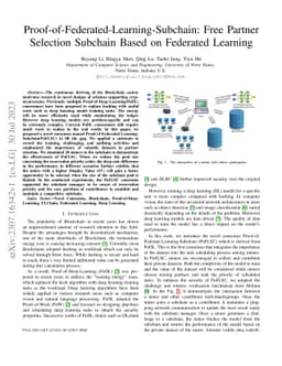 Proof-of-Federated-Learning-Subchain: Free Partner Selection Subchain
  Based on Federated Learning