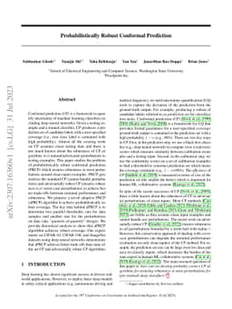 Probabilistically robust conformal prediction