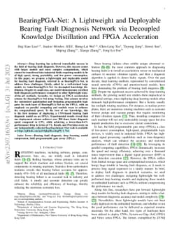 BearingPGA-Net: A Lightweight and Deployable Bearing Fault Diagnosis
  Network via Decoupled Knowledge Distillation and FPGA Acceleration