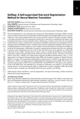 SelfSeg: A Self-supervised Sub-word Segmentation Method for Neural
  Machine Translation