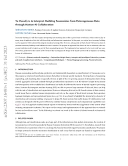 To Classify is to Interpret: Building Taxonomies from Heterogeneous Data
  through Human-AI Collaboration