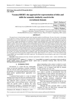 VacancySBERT: the approach for representation of titles and skills for
  semantic similarity search in the recruitment domain