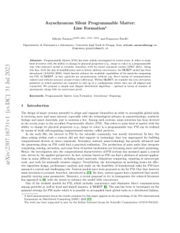 Asynchronous Silent Programmable Matter: Line Formation