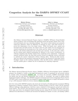 Congestion Analysis for the DARPA OFFSET CCAST Swarm