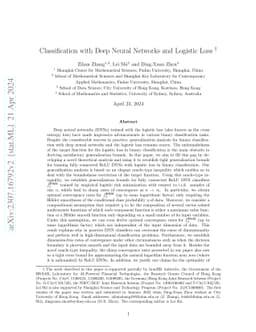 Classification with Deep Neural Networks and Logistic Loss