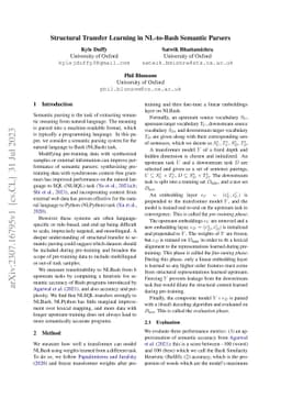 Structural Transfer Learning in NL-to-Bash Semantic Parsers
