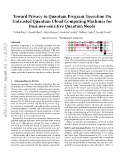 Toward Privacy in Quantum Program Execution On Untrusted Quantum Cloud
  Computing Machines for Business-sensitive Quantum Needs
