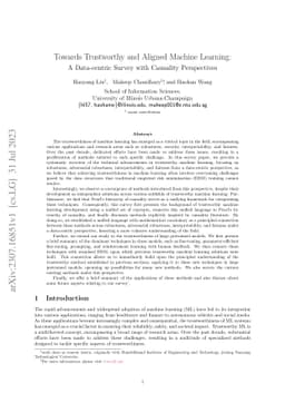 Towards Trustworthy and Aligned Machine Learning: A Data-centric Survey
  with Causality Perspectives