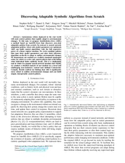Discovering Adaptable Symbolic Algorithms from Scratch