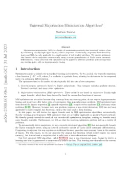 Universal Majorization-Minimization Algorithms