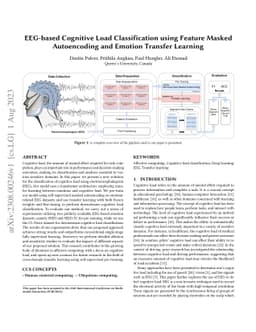 EEG-based Cognitive Load Classification using Feature Masked
  Autoencoding and Emotion Transfer Learning
