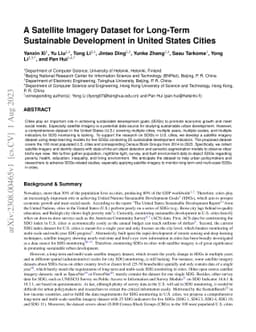 A Satellite Imagery Dataset for Long-Term Sustainable Development in
  United States Cities