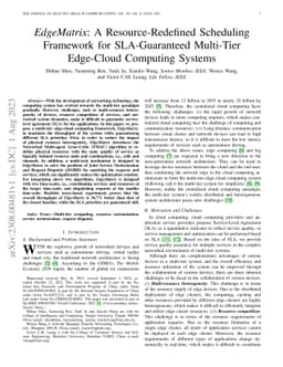 EdgeMatrix: A Resource-Redefined Scheduling Framework for SLA-Guaranteed
  Multi-Tier Edge-Cloud Computing Systems