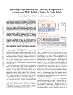 Enhancing Sample Efficiency and Uncertainty Compensation in
  Learning-based Model Predictive Control for Aerial Robots