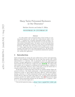Sharp Taylor Polynomial Enclosures in One Dimension