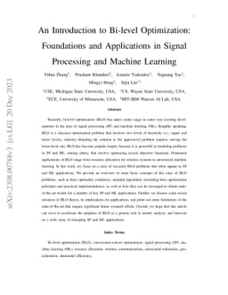 An Introduction to Bi-level Optimization: Foundations and Applications
  in Signal Processing and Machine Learning