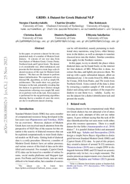 GRDD: A Dataset for Greek Dialectal NLP
