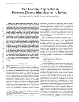 Deep Learning Approaches in Pavement Distress Identification: A Review