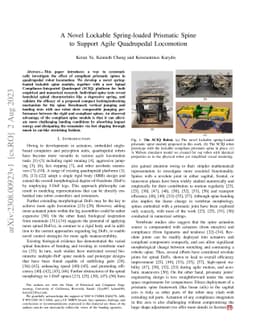 A Novel Lockable Spring-loaded Prismatic Spine to Support Agile
  Quadrupedal Locomotion