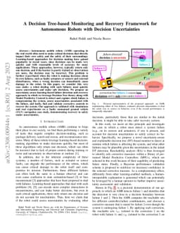 A Decision Tree-based Monitoring and Recovery Framework for Autonomous
  Robots with Decision Uncertainties