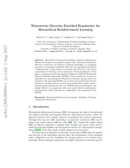 Wasserstein Diversity-Enriched Regularizer for Hierarchical
  Reinforcement Learning
