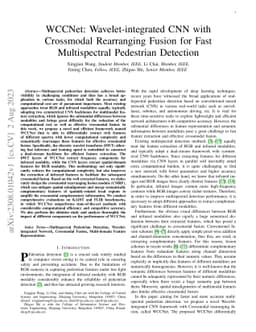 WCCNet: Wavelet-integrated CNN with Crossmodal Rearranging Fusion for
  Fast Multispectral Pedestrian Detection
