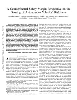 A Counterfactual Safety Margin Perspective on the Scoring of Autonomous
  Vehicles' Riskiness