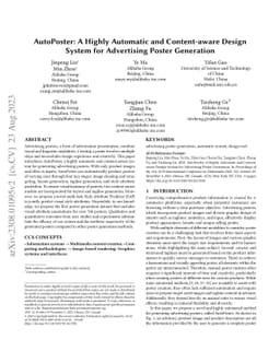 AutoPoster: A Highly Automatic and Content-aware Design System for
  Advertising Poster Generation