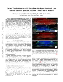 Stereo Visual Odometry with Deep Learning-Based Point and Line Feature
  Matching using an Attention Graph Neural Network