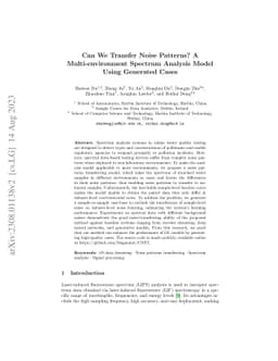 Can We Transfer Noise Patterns? A Multi-environment Spectrum Analysis
  Model Using Generated Cases