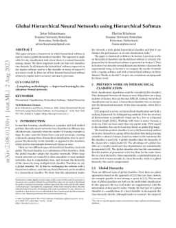 Global Hierarchical Neural Networks using Hierarchical Softmax