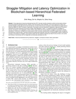 Straggler Mitigation and Latency Optimization in Blockchain-based
  Hierarchical Federated Learning