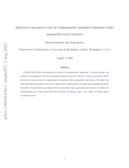 Improved convergence rates of nonparametric penalized regression under
  misspecified total variation