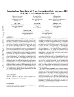 Decentralized Translator of Trust: Supporting Heterogeneous TEE for
  Critical Infrastructure Protection