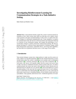 Investigating Reinforcement Learning for Communication Strategies in a
  Task-Initiative Setting