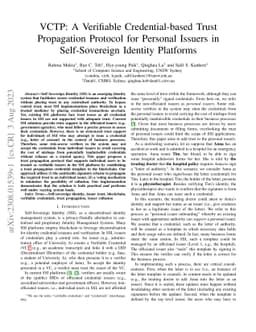 VCTP: A Verifiable Credential-based Trust Propagation Protocol for
  Personal Issuers in Self-Sovereign Identity Platforms