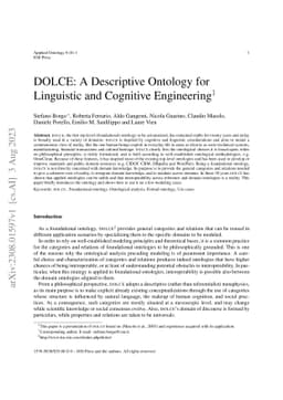 DOLCE: A Descriptive Ontology for Linguistic and Cognitive Engineering