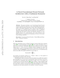 A Novel Convolutional Neural Network Architecture with a Continuous
  Symmetry