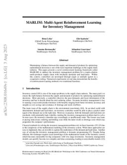 MARLIM: Multi-Agent Reinforcement Learning for Inventory Management