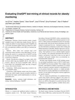 Evaluating ChatGPT text-mining of clinical records for obesity
  monitoring