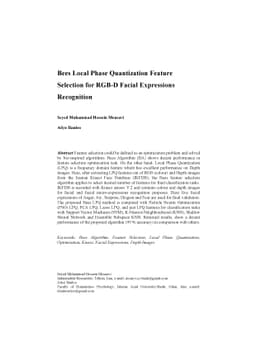 Bees Local Phase Quantization Feature Selection for RGB-D Facial
  Expressions Recognition