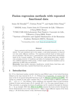 Fusion regression methods with repeated functional data