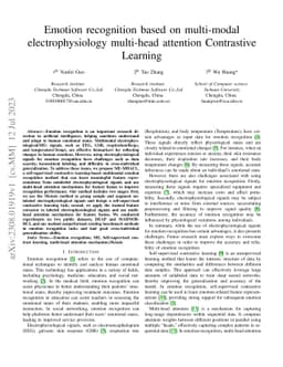 Emotion recognition based on multi-modal electrophysiology multi-head
  attention Contrastive Learning