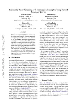 Seasonality Based Reranking of E-commerce Autocomplete Using Natural
  Language Queries