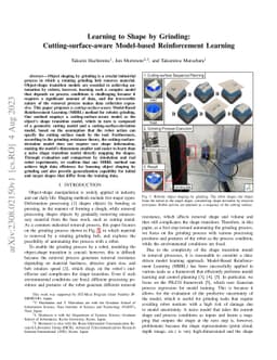Learning to Shape by Grinding: Cutting-surface-aware Model-based
  Reinforcement Learning